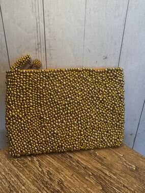 Beaded Coin Purse Gold Wallet Sparkly Gold Pouch FAST SHIP Travel Bag NEW